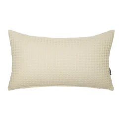 Housse de coussin rectangulaire coton nid d'abeille (30 x 50 cm) Maya Beige pampa