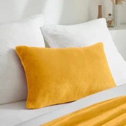 Housse de coussin rectangulaire flanelle (40 x 60 cm) Didou Jaune moutarde