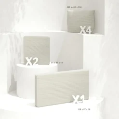 Housses de coussin de remplacement pour salon de jardin Calvi 4 places - Beige chiné