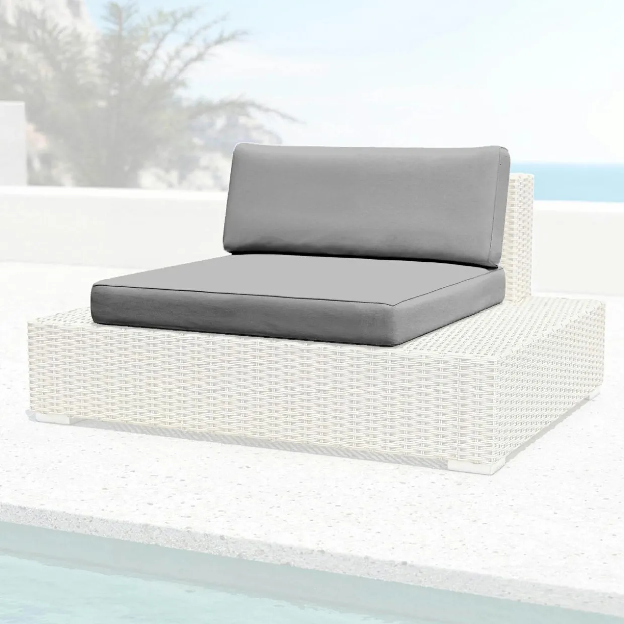 Housses de coussin de remplacement pour Fauteuil Palma Gris anthracite