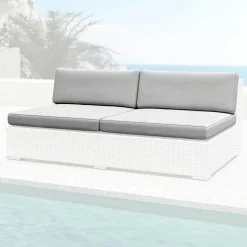 Housses de coussin de remplacement pour Chauffeuse 2 places Palma Gris