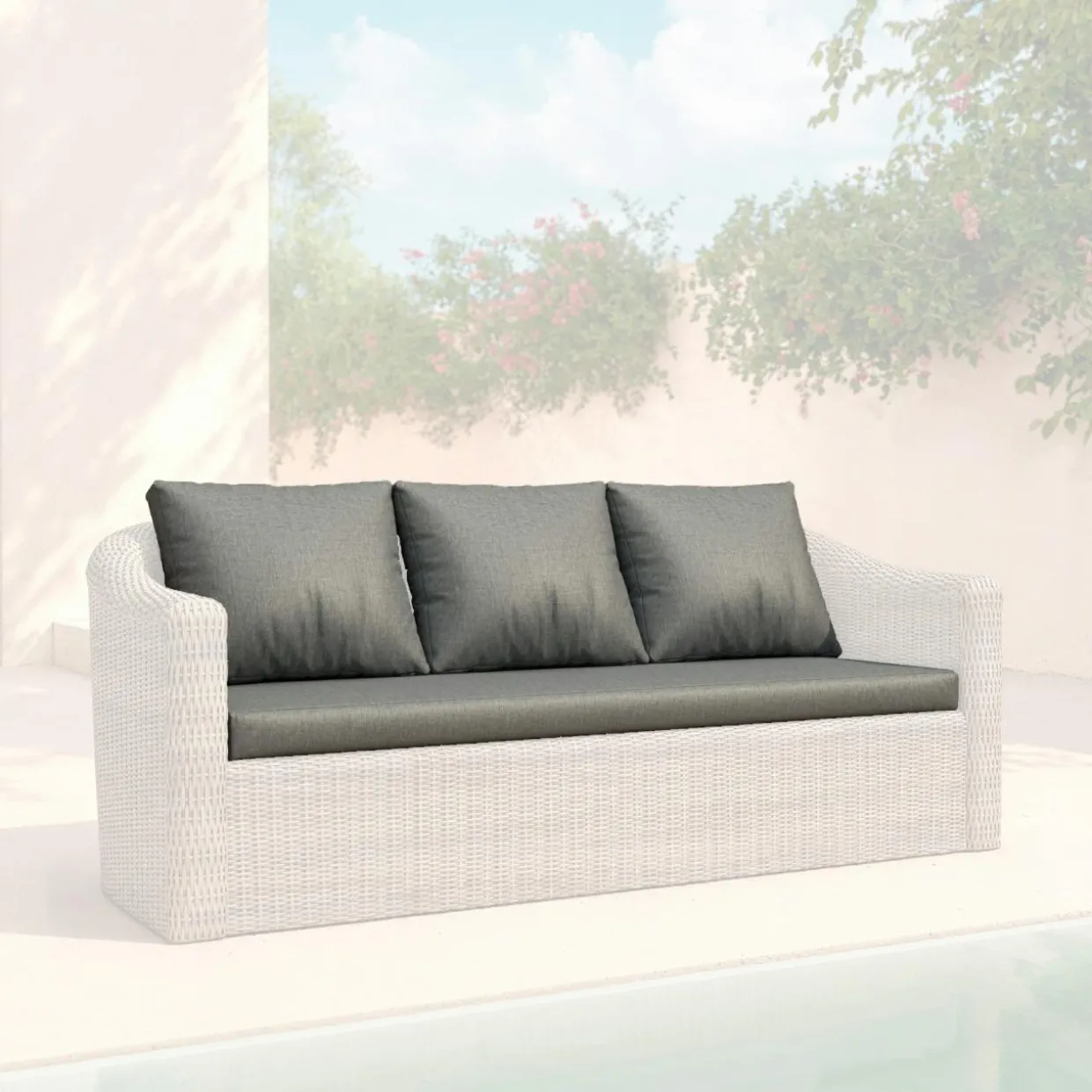 Housses de coussin de remplacement pour Canapé 3 places Calvi Gris foncé