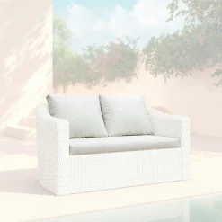 Housses de coussin de remplacement pour Canapé 2 places Calvi Blanc