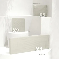 Housses de coussin de remplacement pour salon de jardin Calvi 5 places - Beige chiné