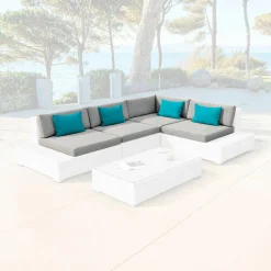 Housses de coussin de remplacement pour salon de jardin 5 places Palma Gris