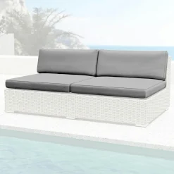 Housses de coussin de remplacement pour Chauffeuse 2 places Palma Gris anthracite