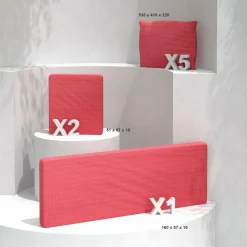 Housses de coussin de remplacement pour salon de jardin Calvi 5 places - Rouge