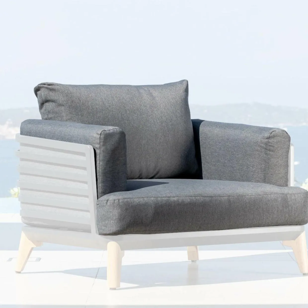 Housses de coussin de remplacement pour Fauteuil Monte Carlo Gris anthracite