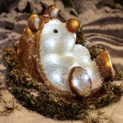 Hérisson lumineux à piles 30 LED (H24 cm) Twiggy Blanc froid