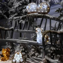 Hérisson lumineux à piles 30 LED (H24 cm) Twiggy Blanc froid