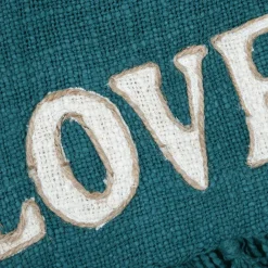 Jeté de canapé coton (125 x 150 cm) Happy Bleu orage