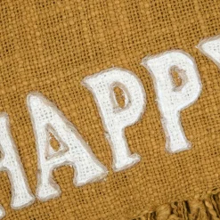 Jeté de canapé coton (125 x 150 cm) Happy Jaune curry