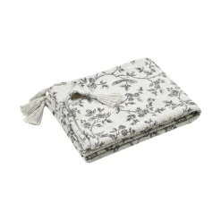 Jeté de canapé coton recyclé (125 x 150 cm) Clarine Ecru