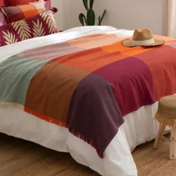 Jeté de lit coton (130 x 180 cm) Madras Multicolore