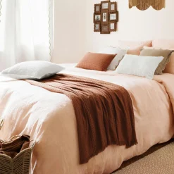 Jeté de lit coton (130 x 180 cm) Widdy Terracotta