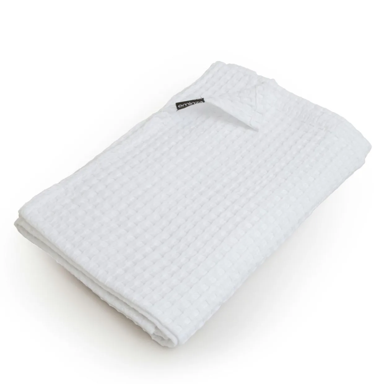 Jeté de lit coton nid d'abeille (130 x 160 cm) Maya Blanc