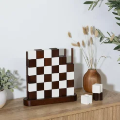 Jeu Damier Bois (27 x 28 cm) Twist Marron