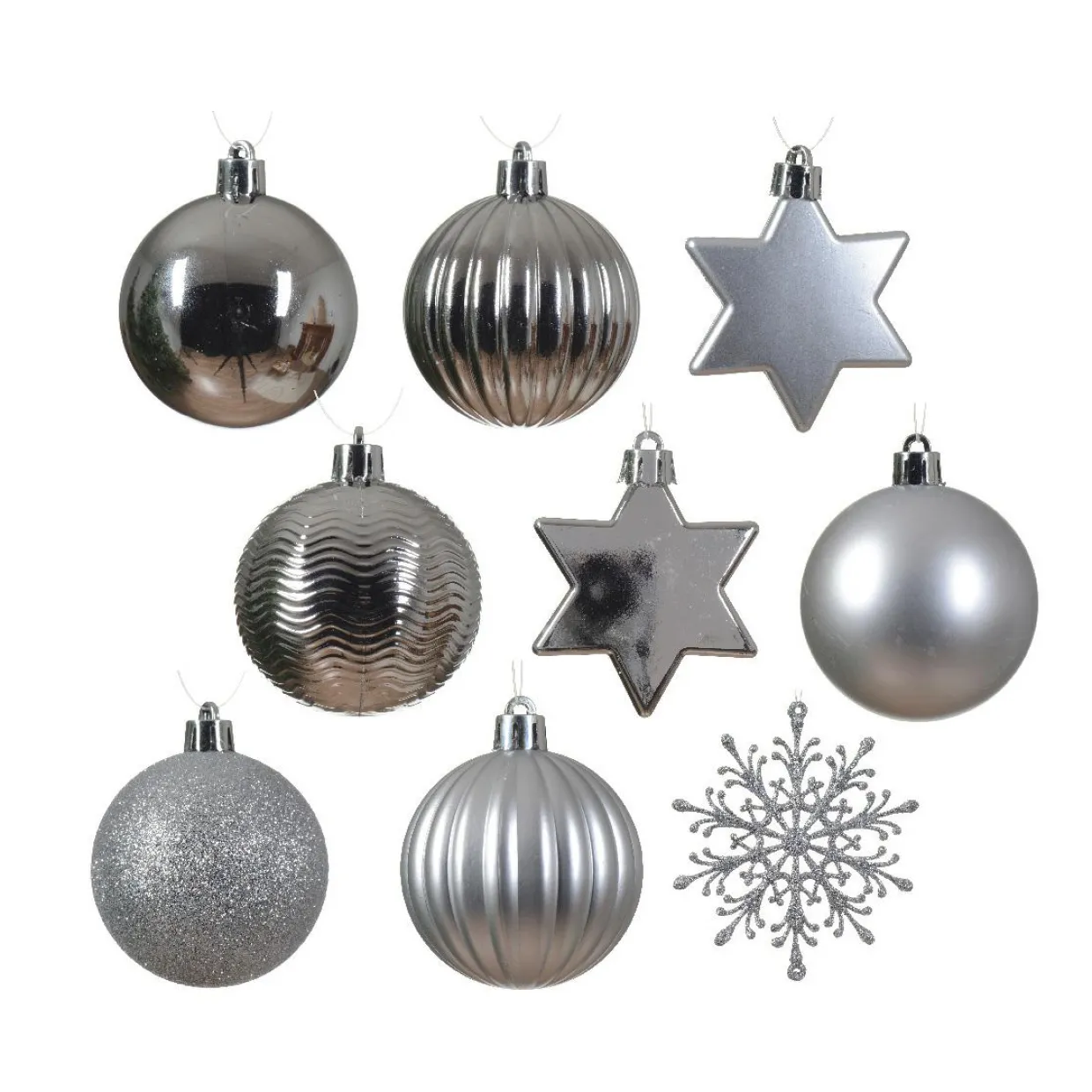 Kit de décoration de Sapin de Noël (40 pcs) Cristal Argent