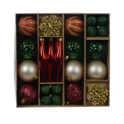 Kit de décoration de sapin de Noël Christmas Vert rouge et or