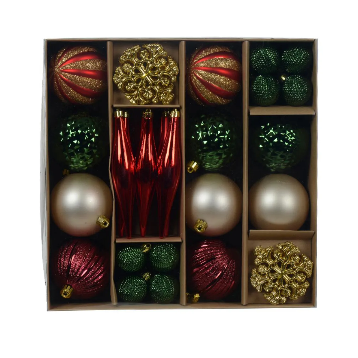 Kit de décoration de sapin de Noël Christmas Vert rouge et or