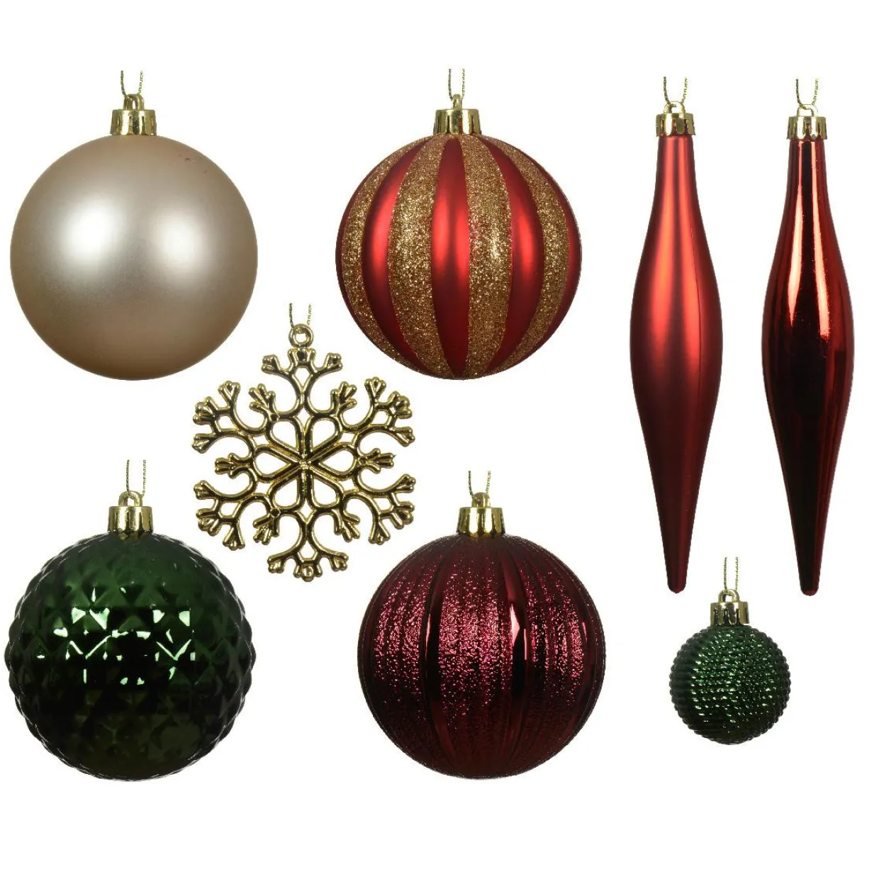 Kit de décoration de sapin de Noël Christmas Vert rouge et or