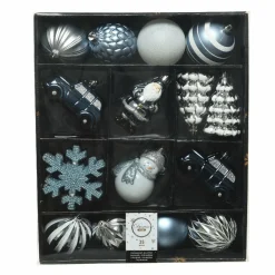 Kit de décoration de sapin de Noël Tradition Bleu clair/Blanc/ Bleu nuit
