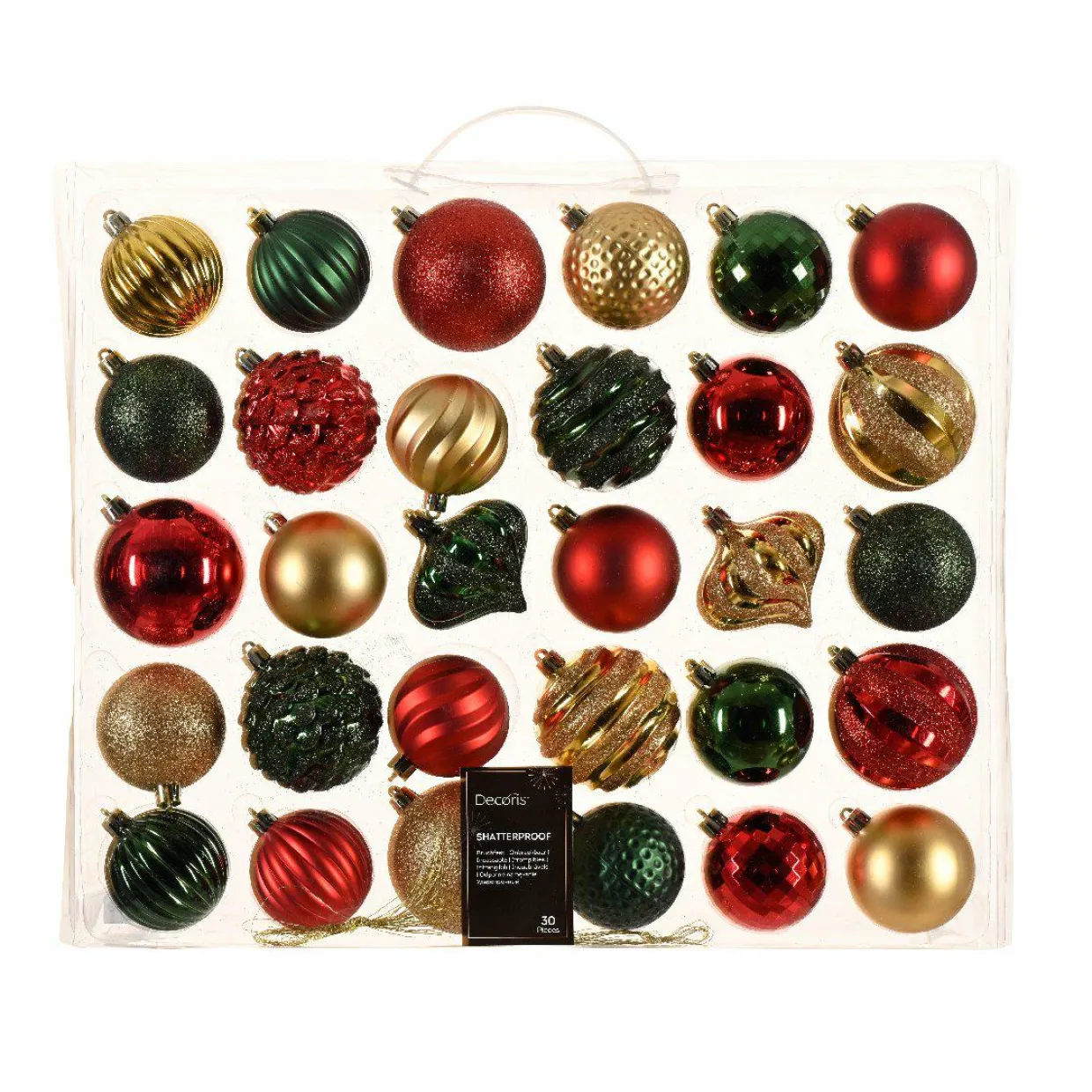 Kit de décoration de sapin de Noël Agéna Vert sapin, Rouge et Or