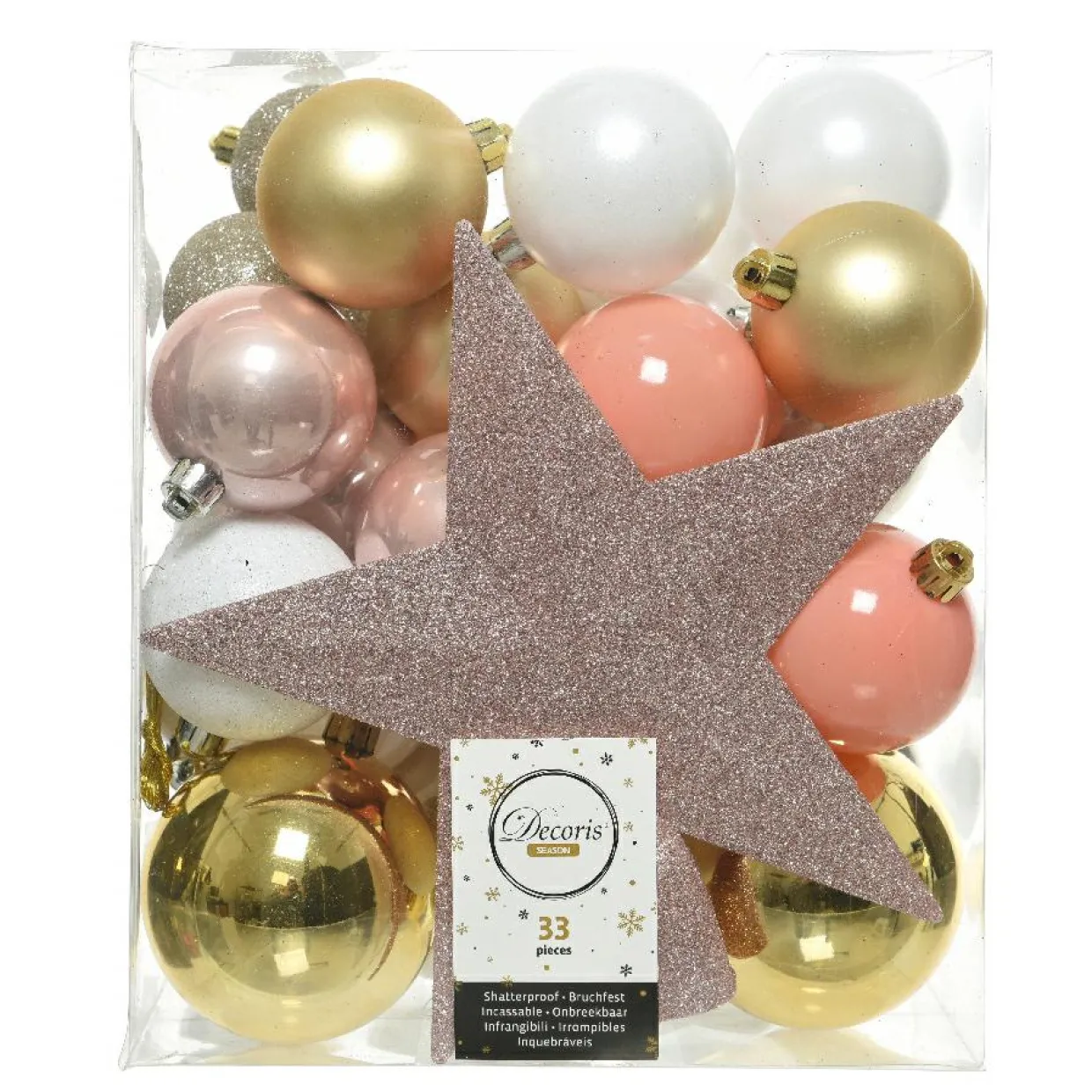 Kit de décoration de sapin de Noël Novae multi Or / Blanc / Rose / Perle
