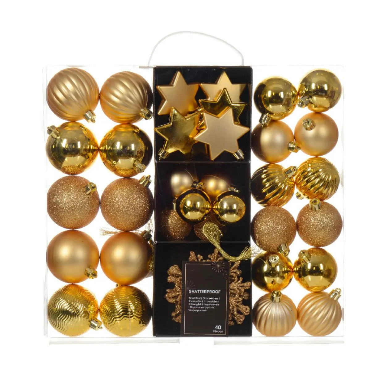 Kit de décoration de Sapin de Noël (40 pcs) Cristal Or