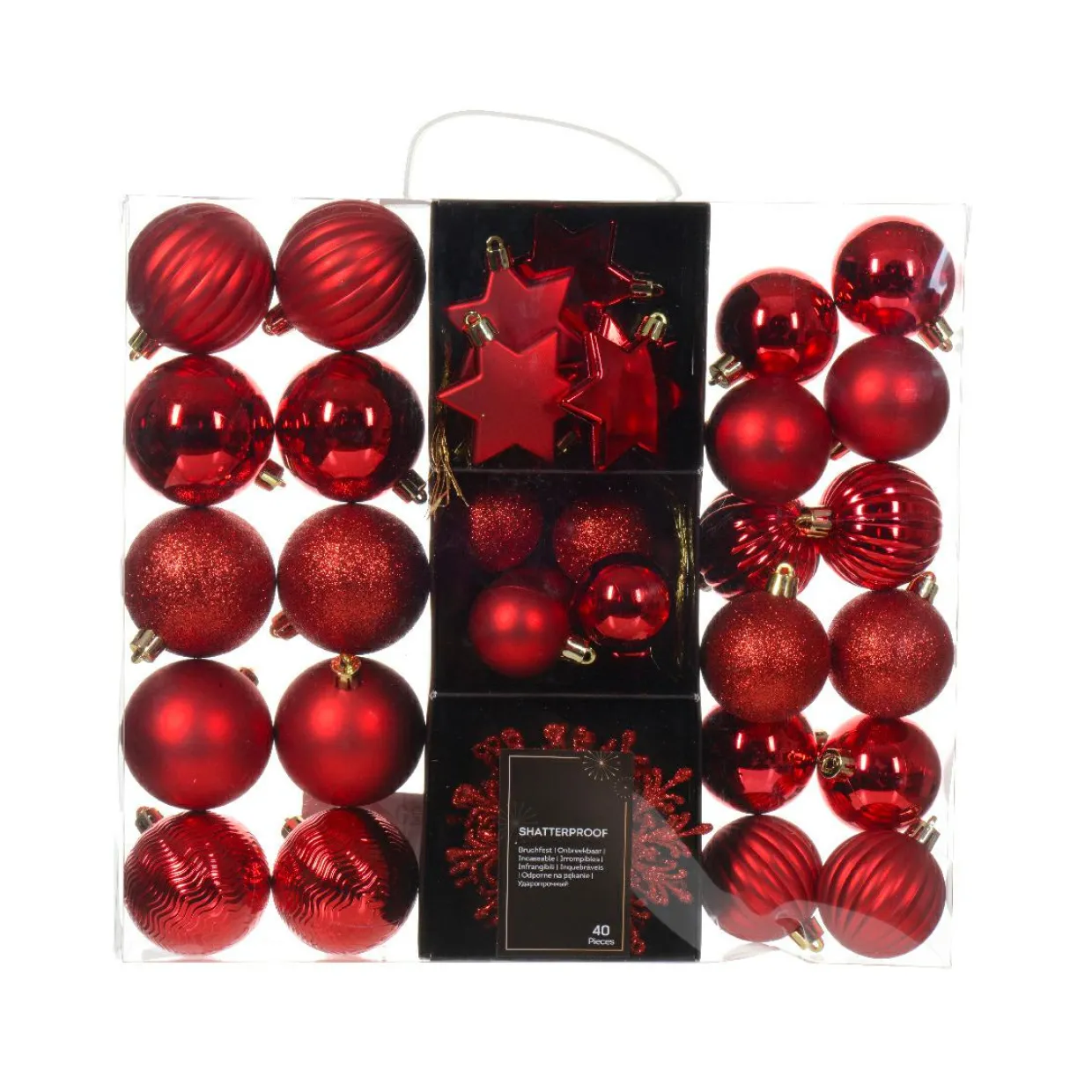 Kit de décoration de Sapin de Noël (40 pcs) Cristal Rouge