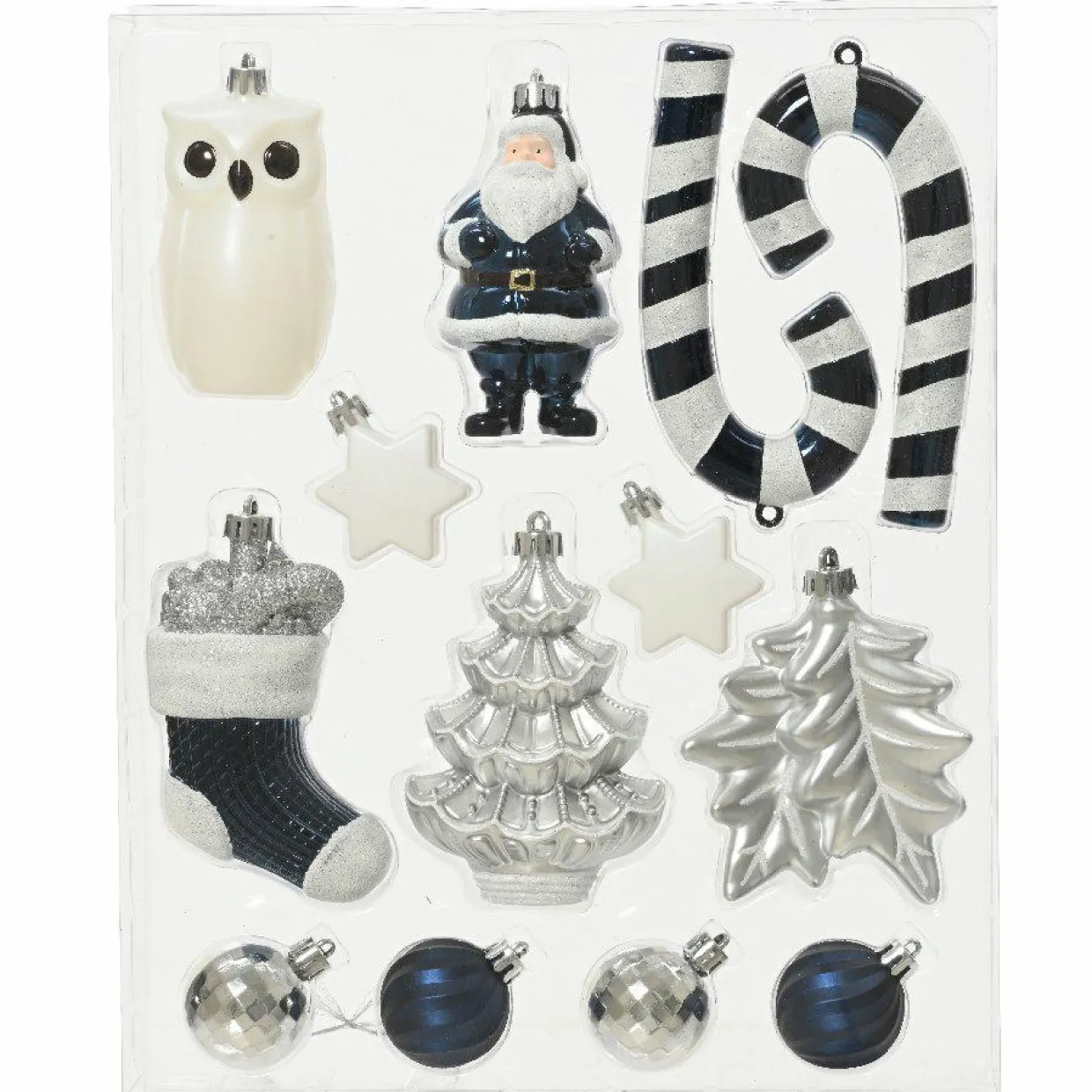 Kit de décoration de sapin de Noël Manaé Argent