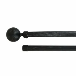 Kit de tringle extensible double barres (L120 - L210 cm / D19 mm) Paloma Noir et argent