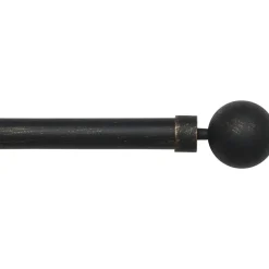 Kit de tringle rideau extensible (L210 - L380 cm / D28 mm) Gaïa Noir et or