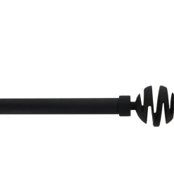 Kit de tringle rideau extensible (L210 - L380 cm / D19 mm) Villalouise Noir mat