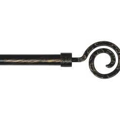 Kit de tringle rideau extensible (L120 - L210 cm / D19 mm) Demeure Noir