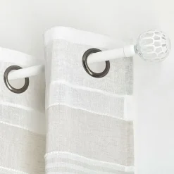 Kit de tringle rideau extensible (L120 - L210 cm / D19 mm) Facette Blanc mat