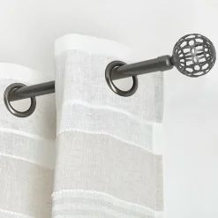 Kit de tringle rideau extensible (L120 - L210 cm / D19 mm) Facette Gris béton