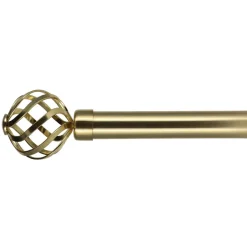 Kit de tringle rideau extensible (L210 - L380 cm / D28 mm) Florence Or