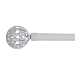 Kit de tringle rideau extensible (L210 - L380 cm / D19 mm) Vintage Blanc mat