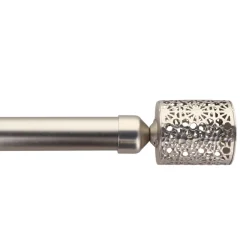 Kit de tringle rideau extensible (L210 - L380 cm / D28 mm) Photophore Argent