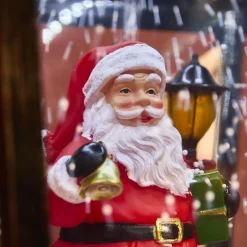 Lampadaire de Noël illuminé et animé 33 LED (H180 cm) Neige tombante Noir