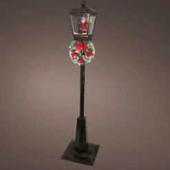 Lampadaire de Noël illuminé et animé 33 LED (H180 cm) Neige tombante Noir