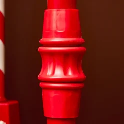 Lampadaire de Noël illuminé, musical et animé 10 LED (H185 cm) Neige tombante Rouge