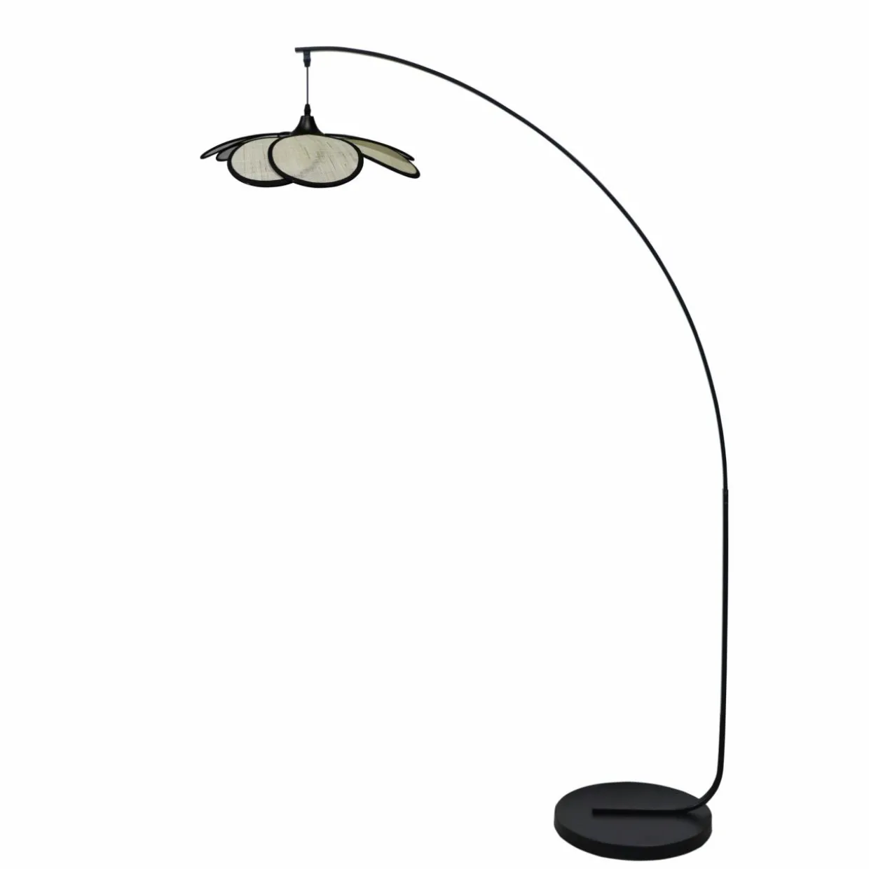 Lampadaire design pétale (H156 cm) Teruel Noir