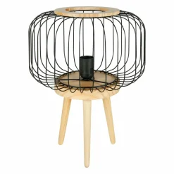 Lampe à poser bois et métal (H38 cm) Cicerone Noir