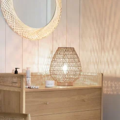 Lampe à poser bois et papier (H35,5 cm) Etel Naturel