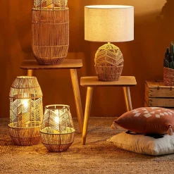 Lampe à poser corde tressée (H26 cm) Ajay Naturel