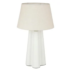 Lampe à poser céramique et coton (H45 cm) Cezanne Blanche