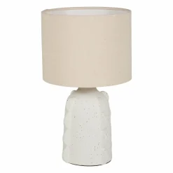 Lampe à poser céramique et lin (H34,5 cm) Aurora Blanche