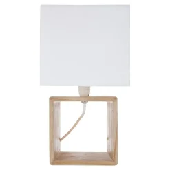 Lampe à poser en bois (H32 cm) Kara Blanche